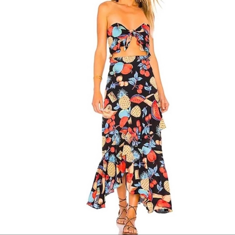 FLYNN SKYE Michelle Maxi Dress in Dark Fruit XS
